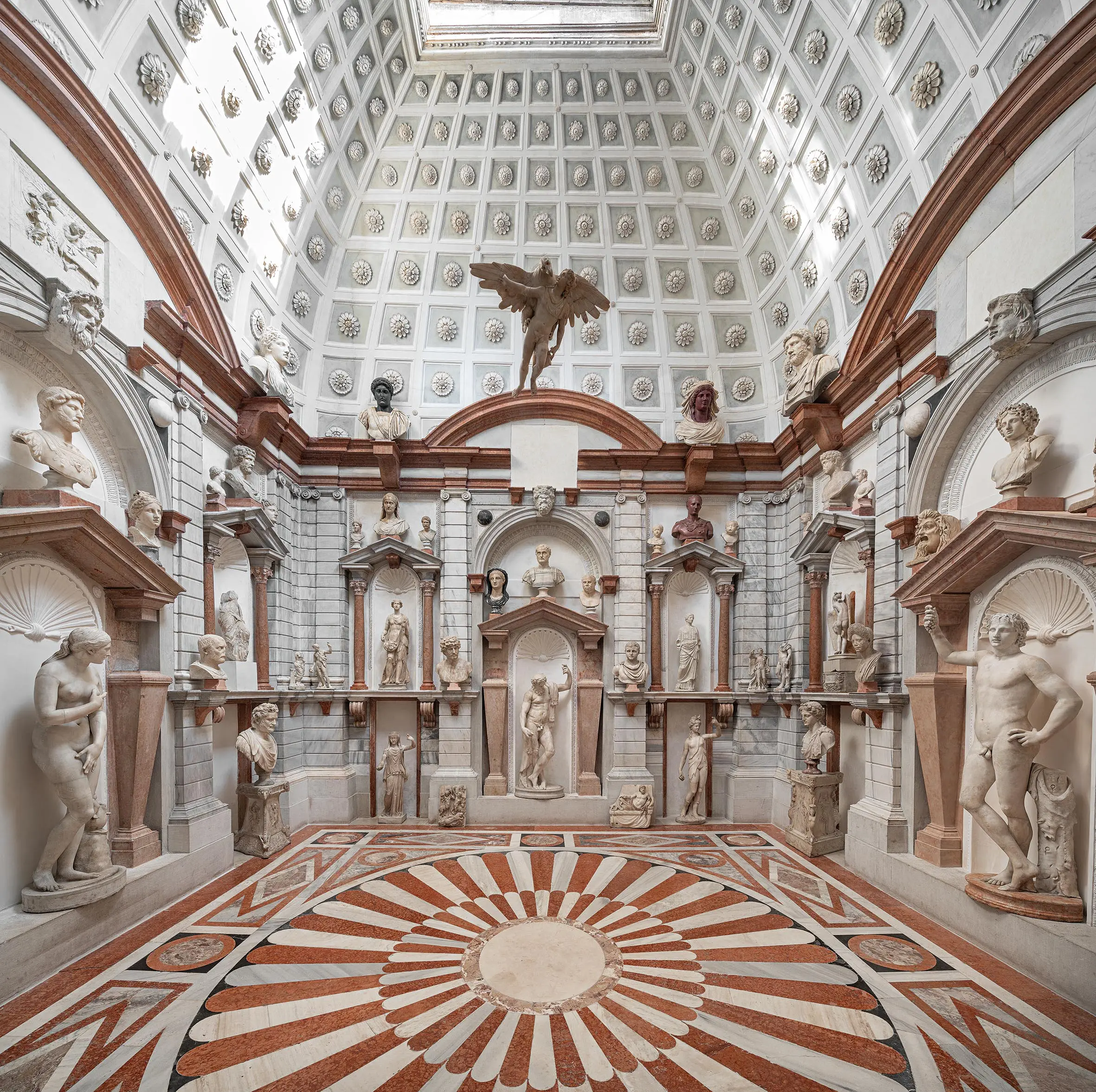 Ancient sculptures displayed in the Tribuna of Palazzo Grimani in Venice