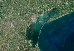 Venice lagoon viewed from above