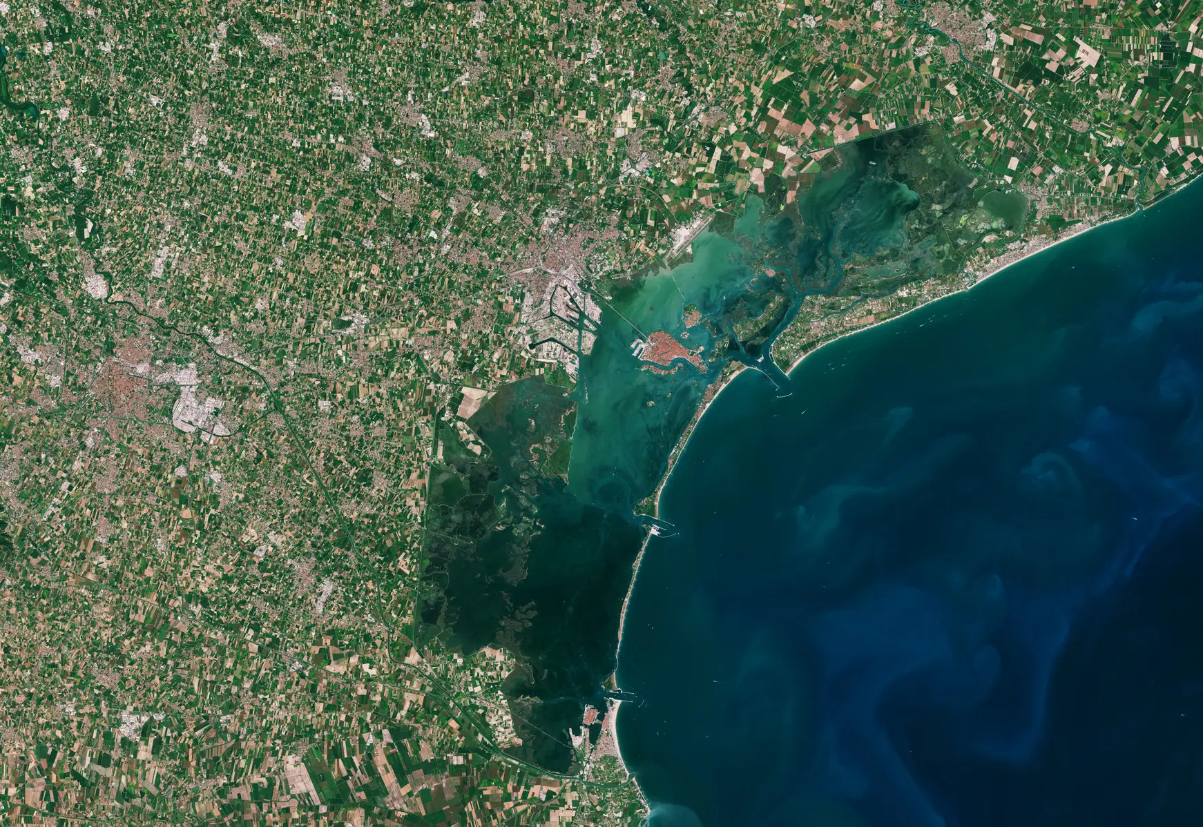 Venice lagoon viewed from above