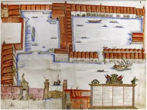 Historic depiction of Venice Arsenal