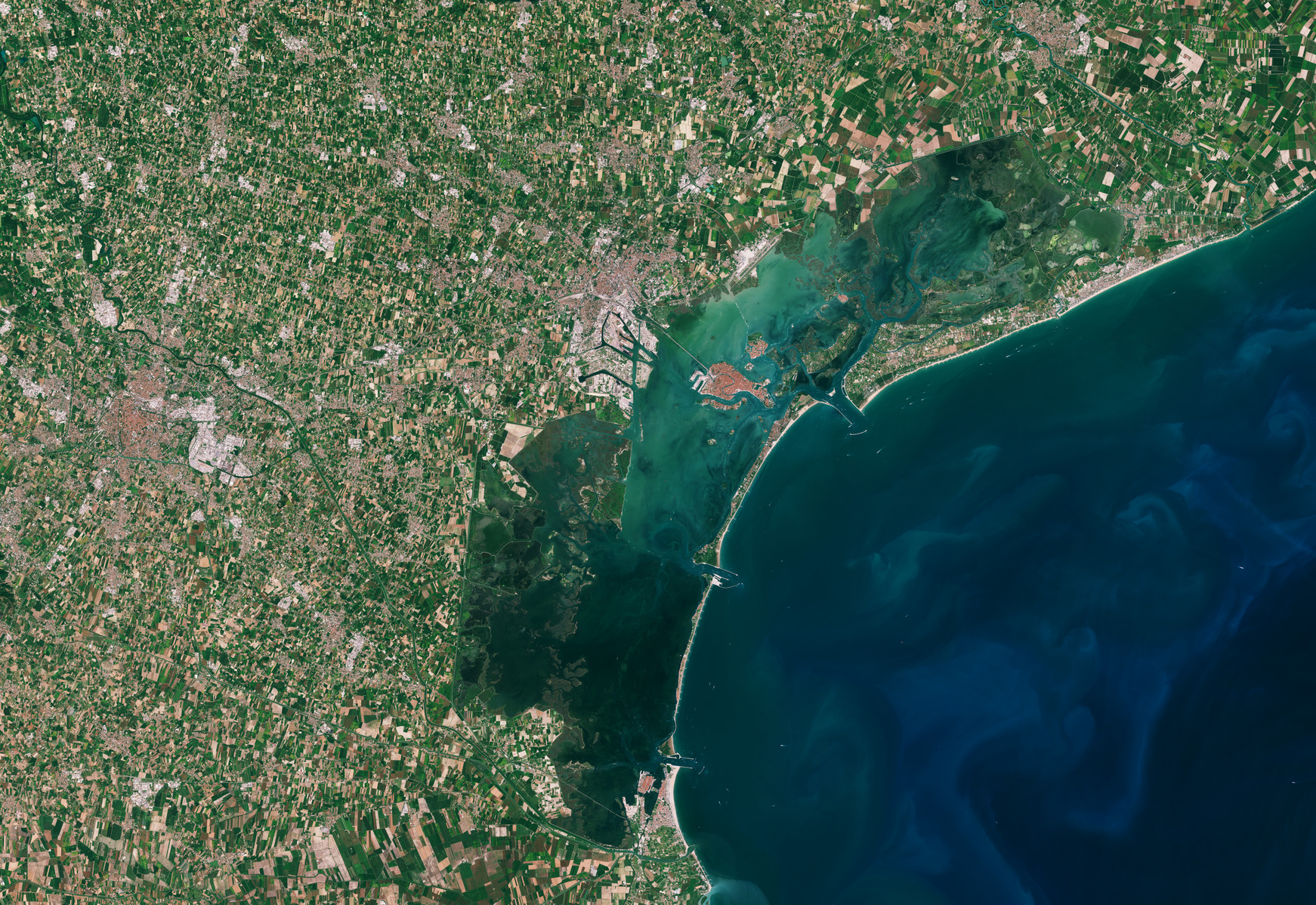 Venice lagoon viewed from above